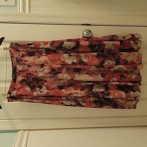 Pink, multi-colored long skirt, Jones New York, size 6